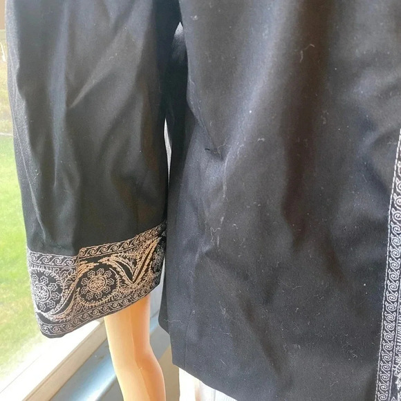 Jones New York Black White Lace Trim Career Wear Open Blazer Jacket Women Sz14 - Picture 6 of 7